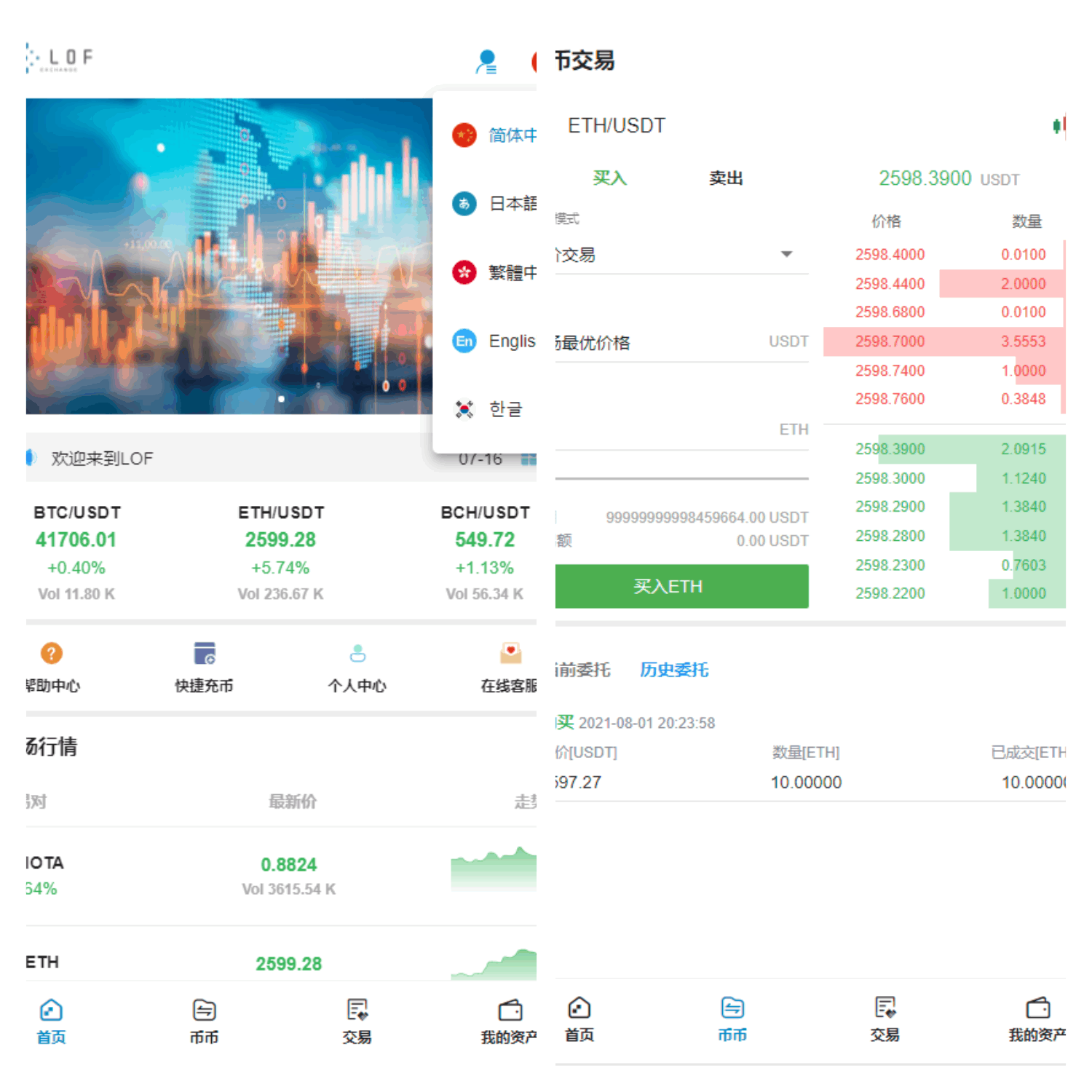 【区块链合约交易所源码】新币币交易所USDT秒合约杠杆C2C法币交易-YooTao
