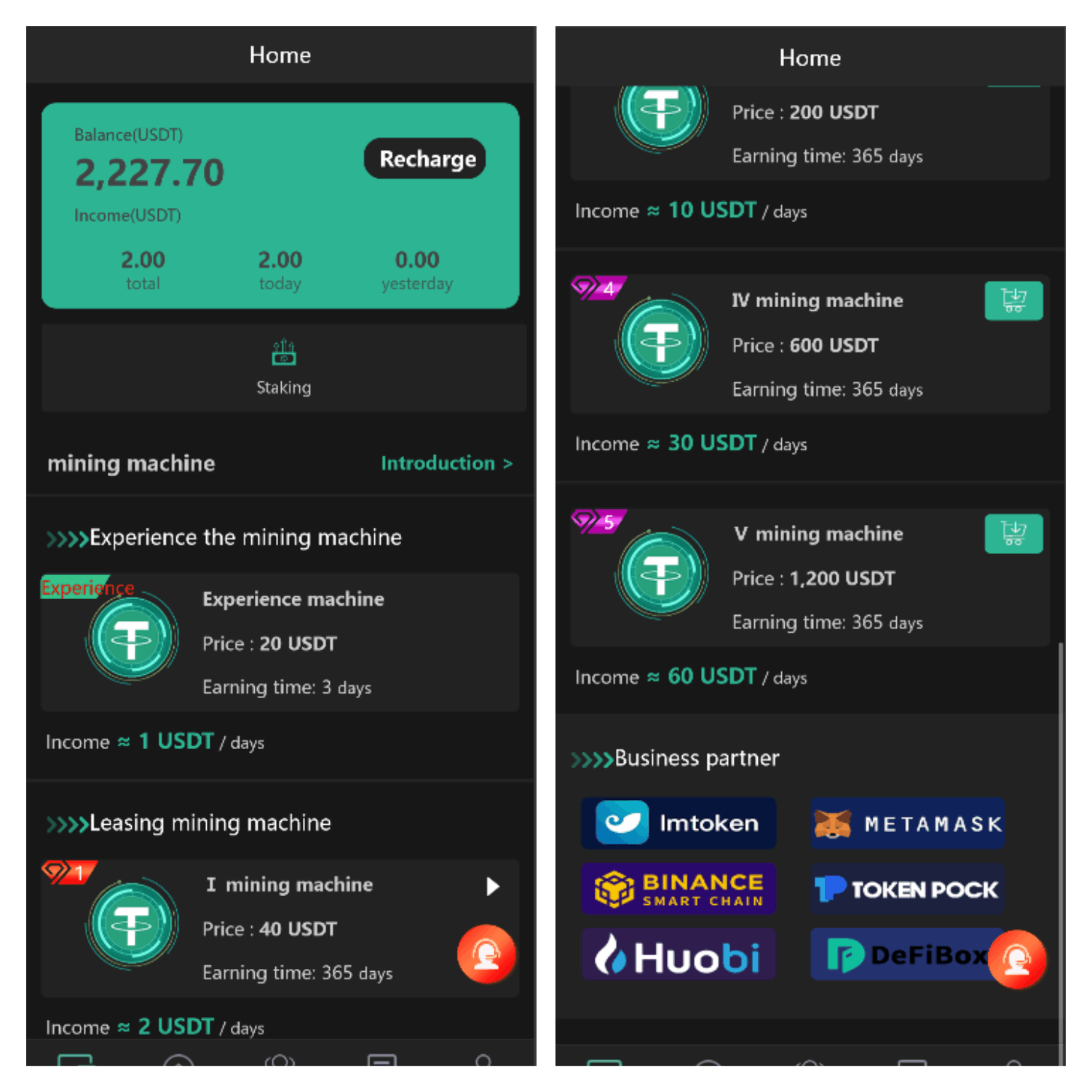 【矿机】新版多语言矿机系统/usdt矿机/usdt质押生息/拉新任务-YooTao